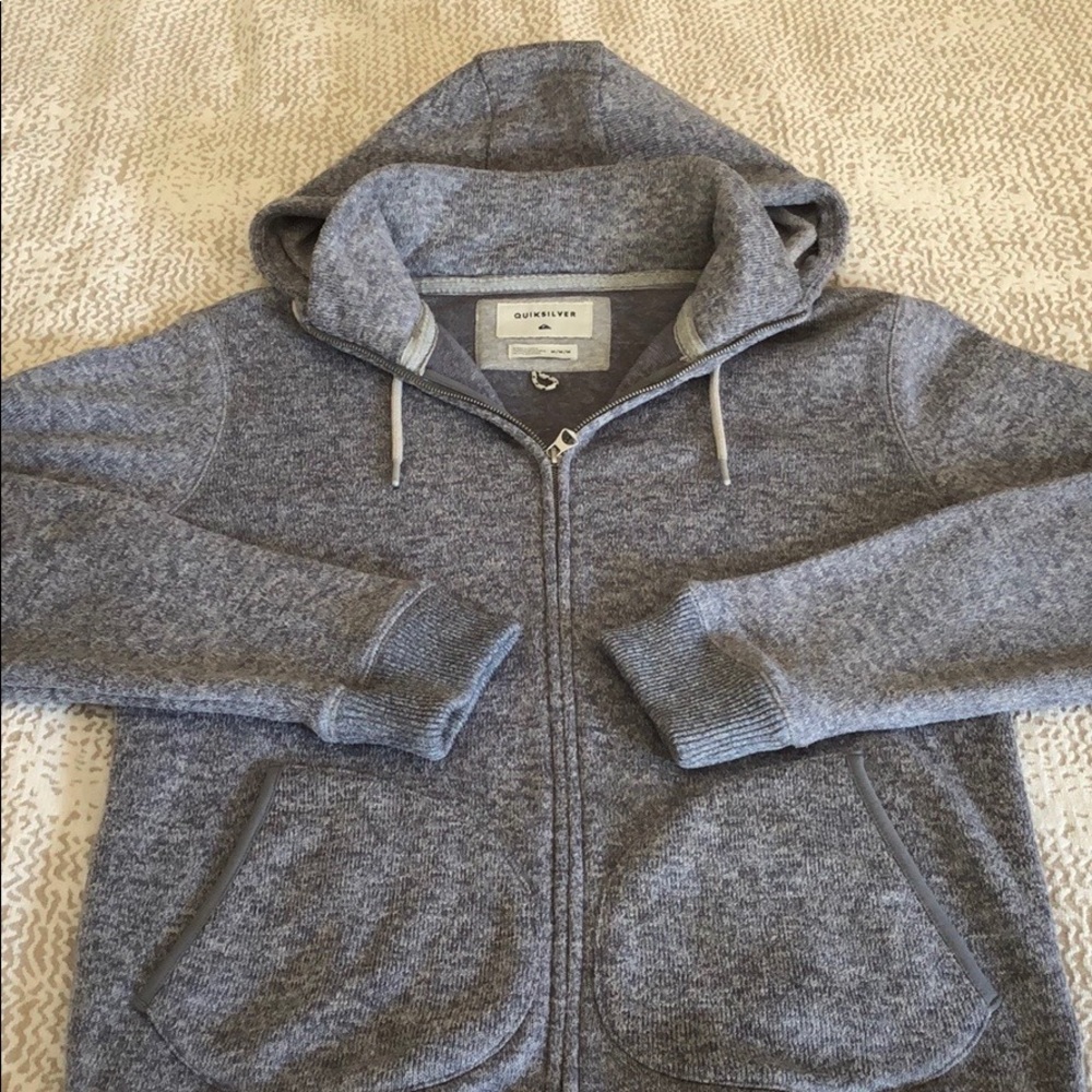 Quicksilver Thick Warm Gray Hoodie Great Condition